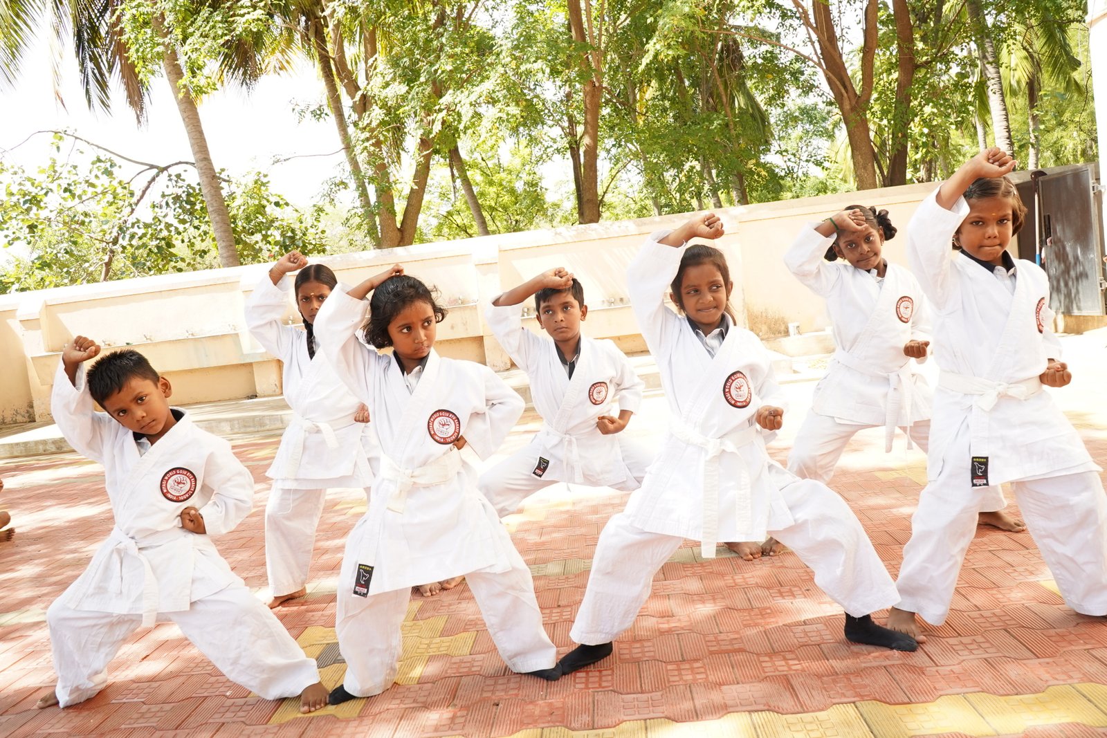 Students learning Karate